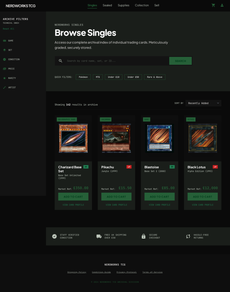 Singles Archive — Sidebar Filter Variant