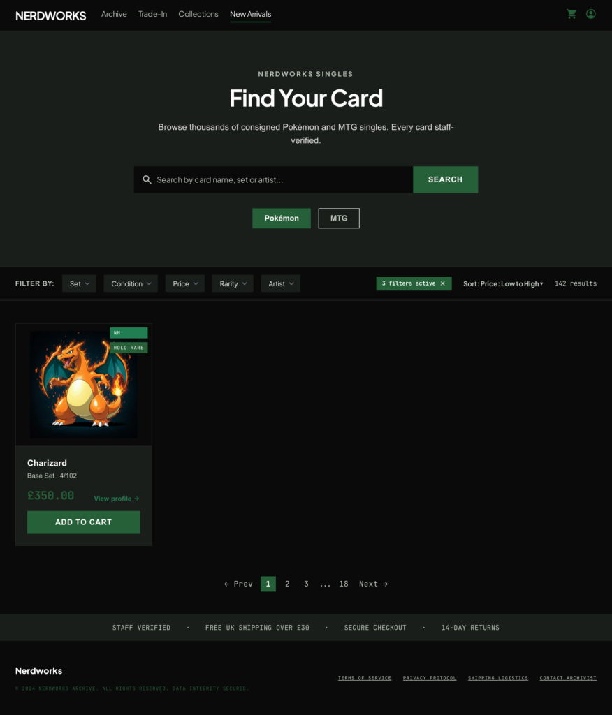 Singles Archive — Search-First Layout
