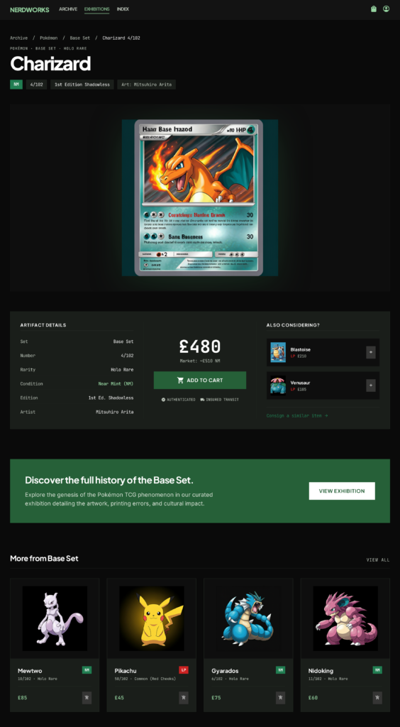 Singles Product — Editorial Stacked Layout