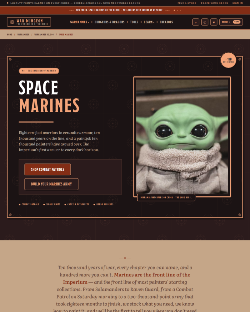 War Dungeon — Category mini-homepage — Space Marines (Maximalist Industrial)