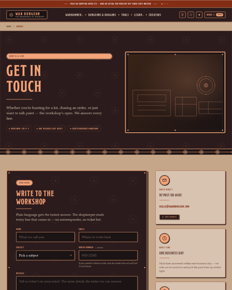 War Dungeon — Contact
