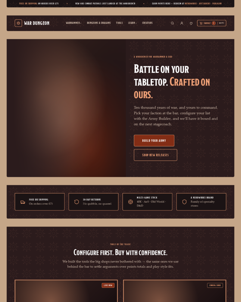 War Dungeon — Homepage — Product-Page-Grounded