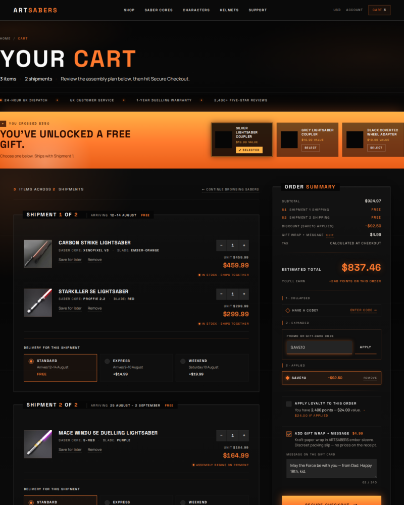 ARTSABERS — Cart