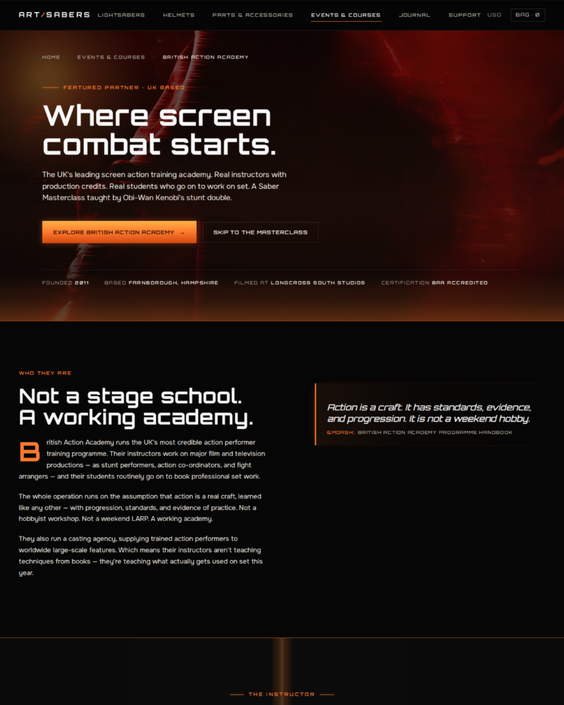 ARTSABERS — British Action Academy ·