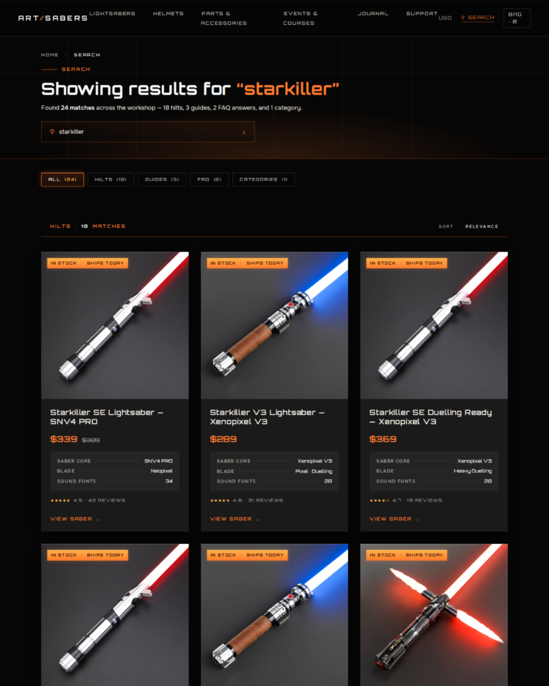 ARTSABERS — Search Results ·