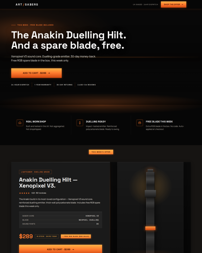 ARTSABERS — PPC Landing Page ·