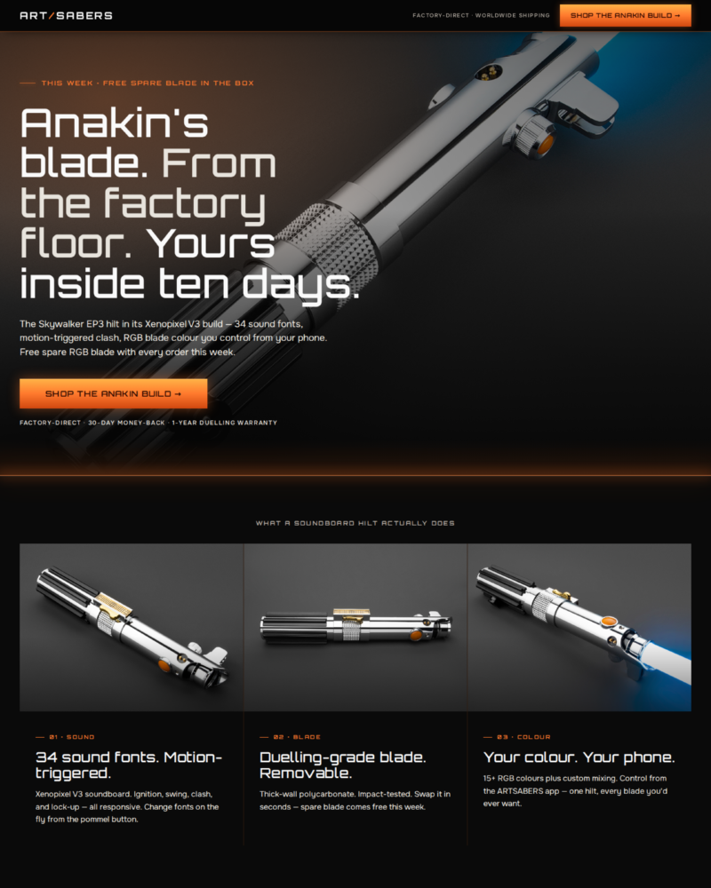 ARTSABERS — PPC Landing Page ·