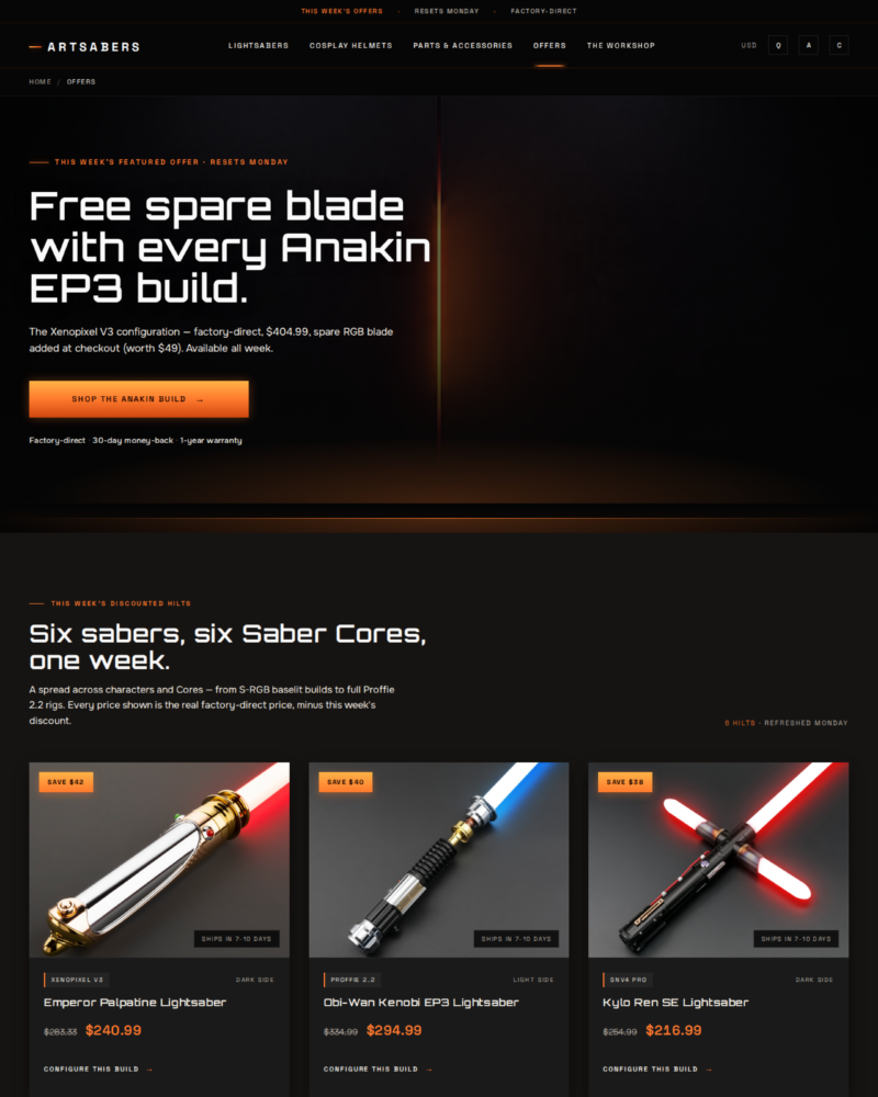 ARTSABERS — Sale / Offers Landing ·