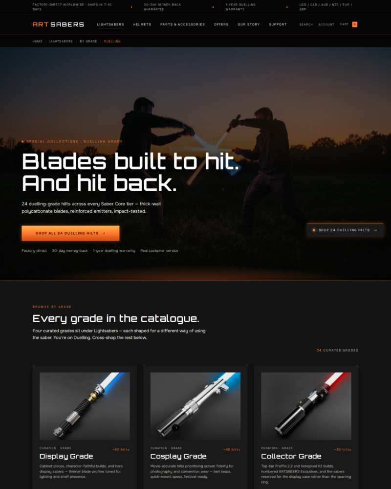 ARTSABERS — Curation Category · Duelling Grade ·