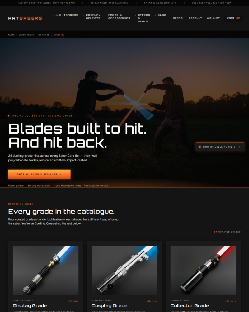 ARTSABERS — Curation Category · Duelling Grade ·