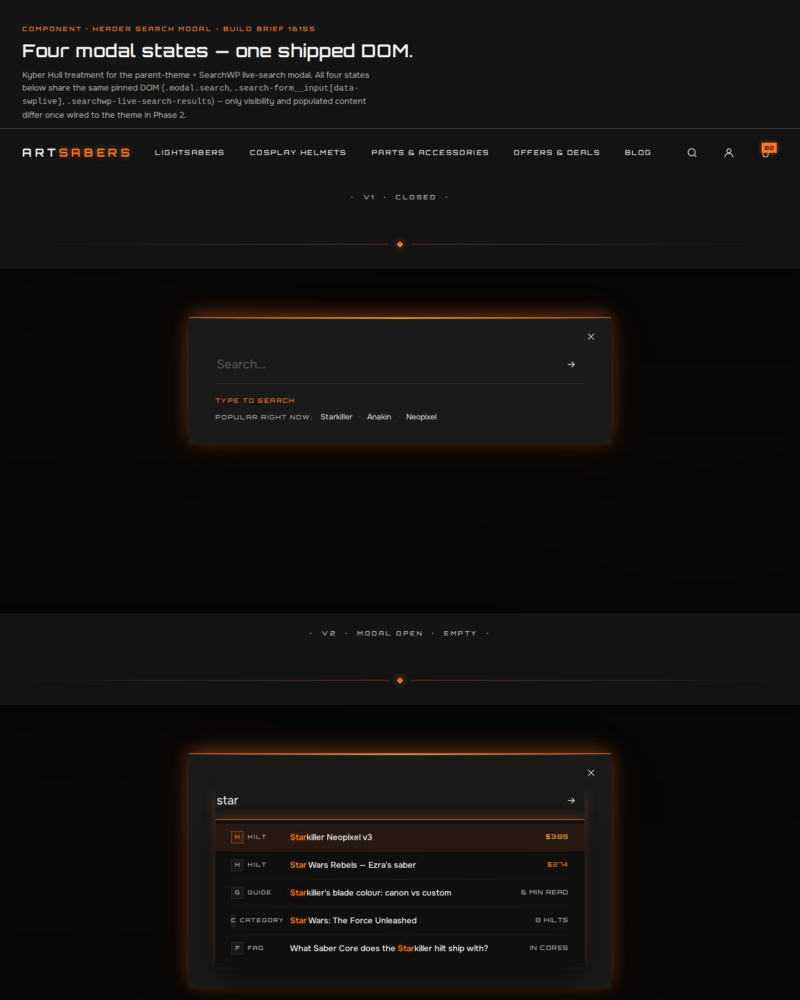 ARTSABERS — Header Search Modal ·