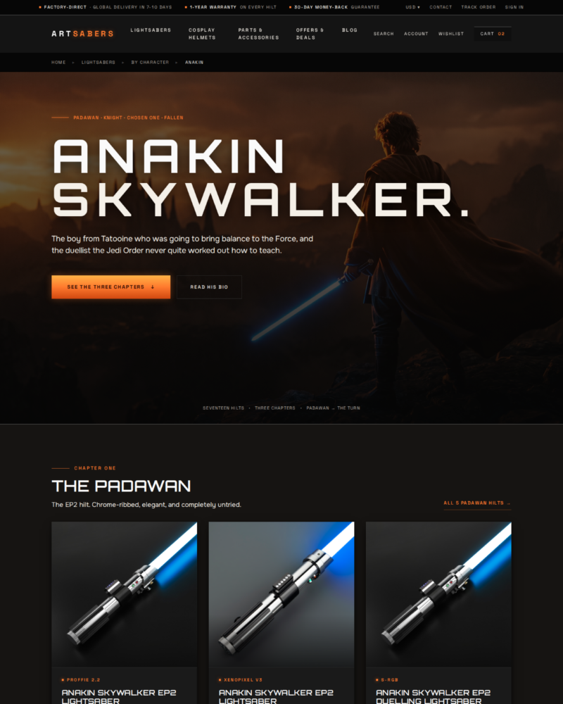 ARTSABERS — Character Category · Anakin · Chaptered ·