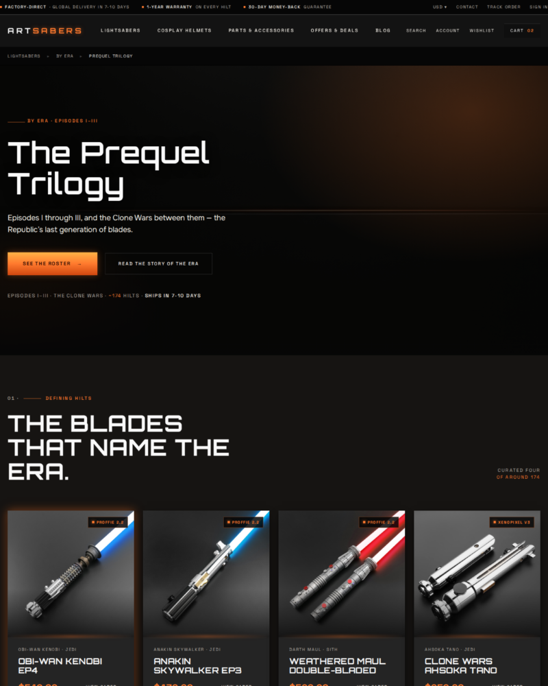 ARTSABERS — Era Category · Prequel Trilogy · Rebalanced ·